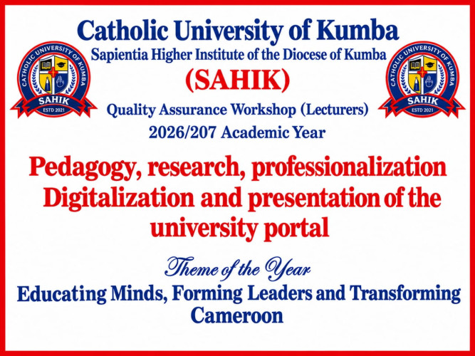 QUALITY ASSURANCE WORKSHOP (LECTURERS) 2026/2027 ACADEMIC YEAR